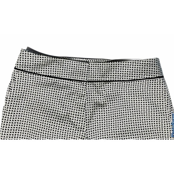 NEW Womens Talbots Stretch Basket Weave Black White Capri Crop Pants Size 6 - Picture 2 of 8